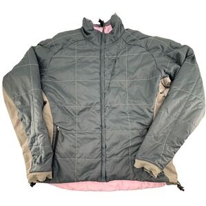 Mountain Hardwear Reversible Jacket‎ Womens XL Pink Gray Insulated Hole